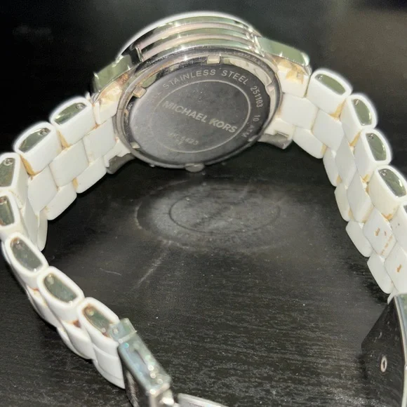 Michael Kors White and Silver Chronograph Watch - Picture 5 of 7